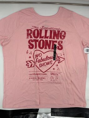 Torrid Rolling Stones Relaxed Cotton Crew Tee in Coral Blush